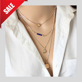 Multilayer Heart Coin Clavicle Necklace