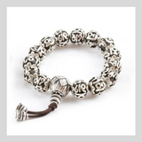 Ancient Silver Prayer Beads Bracelet