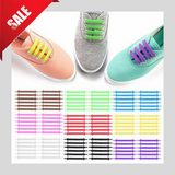 Unisex Athletic No Tie Elastic Silicone Shoelaces