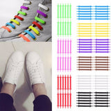 Unisex Athletic No Tie Elastic Silicone Shoelaces