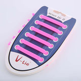 Unisex Athletic No Tie Elastic Silicone Shoelaces