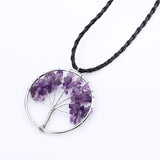 Precious Tree Stone Pendant Necklace
