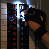 Fingerless Glove with LED Flashlight