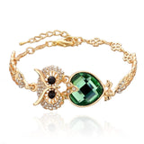 Gold Owl Crystal Bracelet
