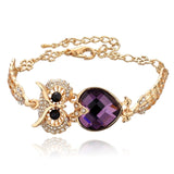 Gold Owl Crystal Bracelet