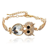 Gold Owl Crystal Bracelet