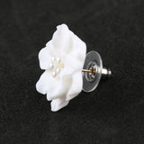 New White Flower Earrings